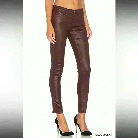 AG - ADRIANO GOLDSCHMIED Legging Ankle Super Skinny Leather Jean 27 #POY1288 - Picture 4 of 10